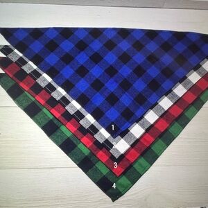 Dog Plaid Bandana Set